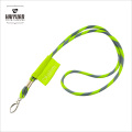 Hochwertige runde gewebte Schnur Lanyard mit Pull Reel